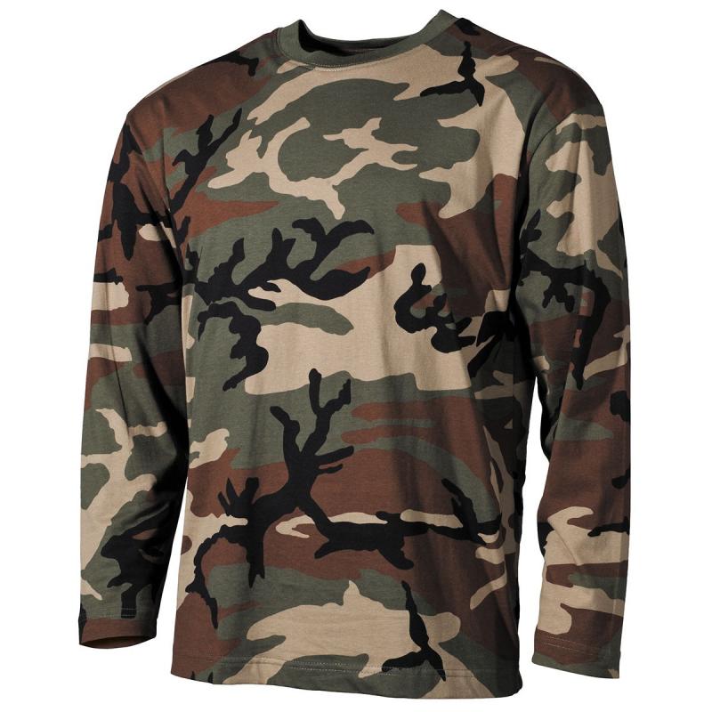 US T-Shirt langarm in der Farbe woodland