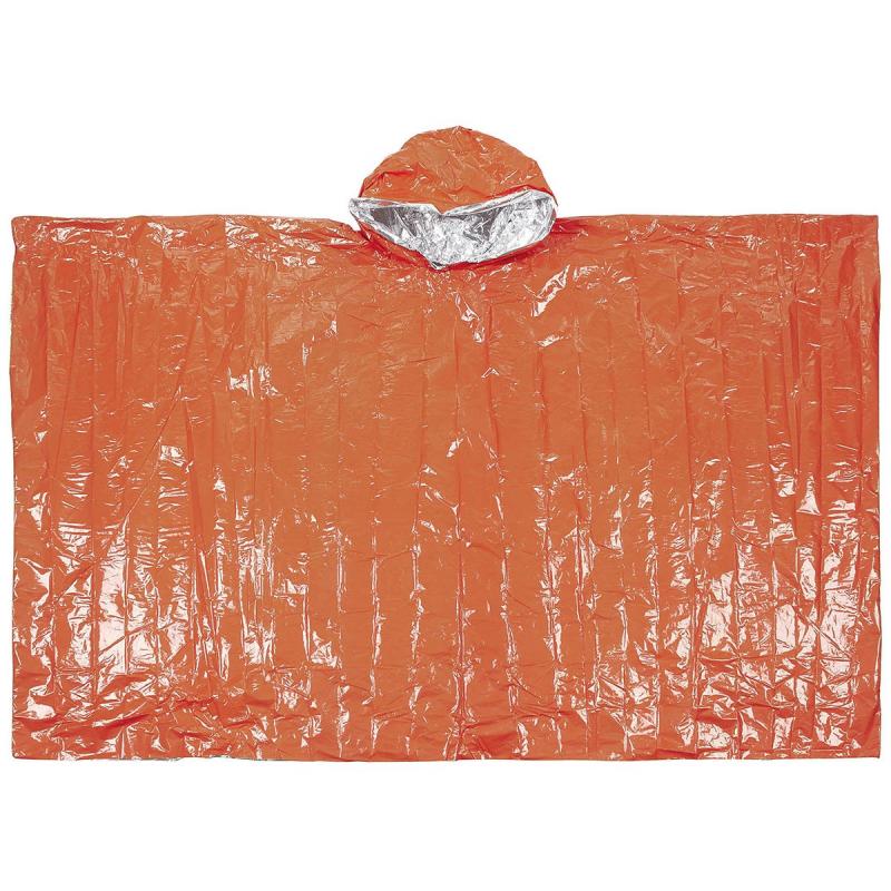Notfall-Poncho in der Farbe orange. einseitig alubeschichtet