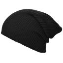 Lässige überlange Strickmütze in der Farbe schwarz