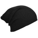 Lässige überlange Strickmütze in der Farbe schwarz