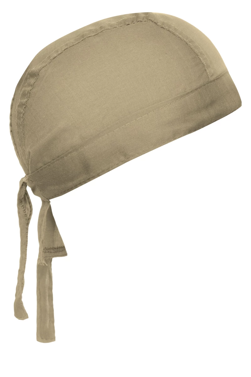 Bandana Hat in der Farbe khaki. Trendiges Kopftuch , im Nacken zum binden