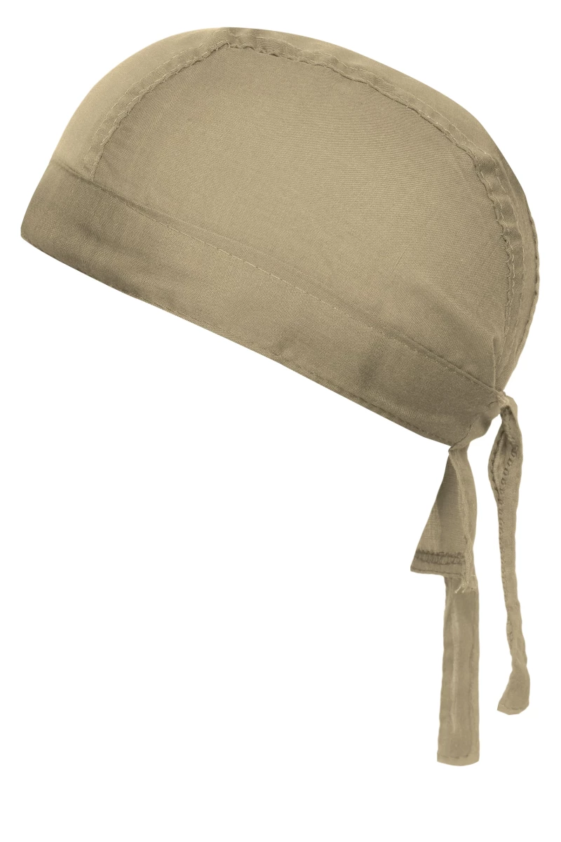 Bandana Hat in der Farbe khaki. Trendiges Kopftuch , im Nacken zum binden