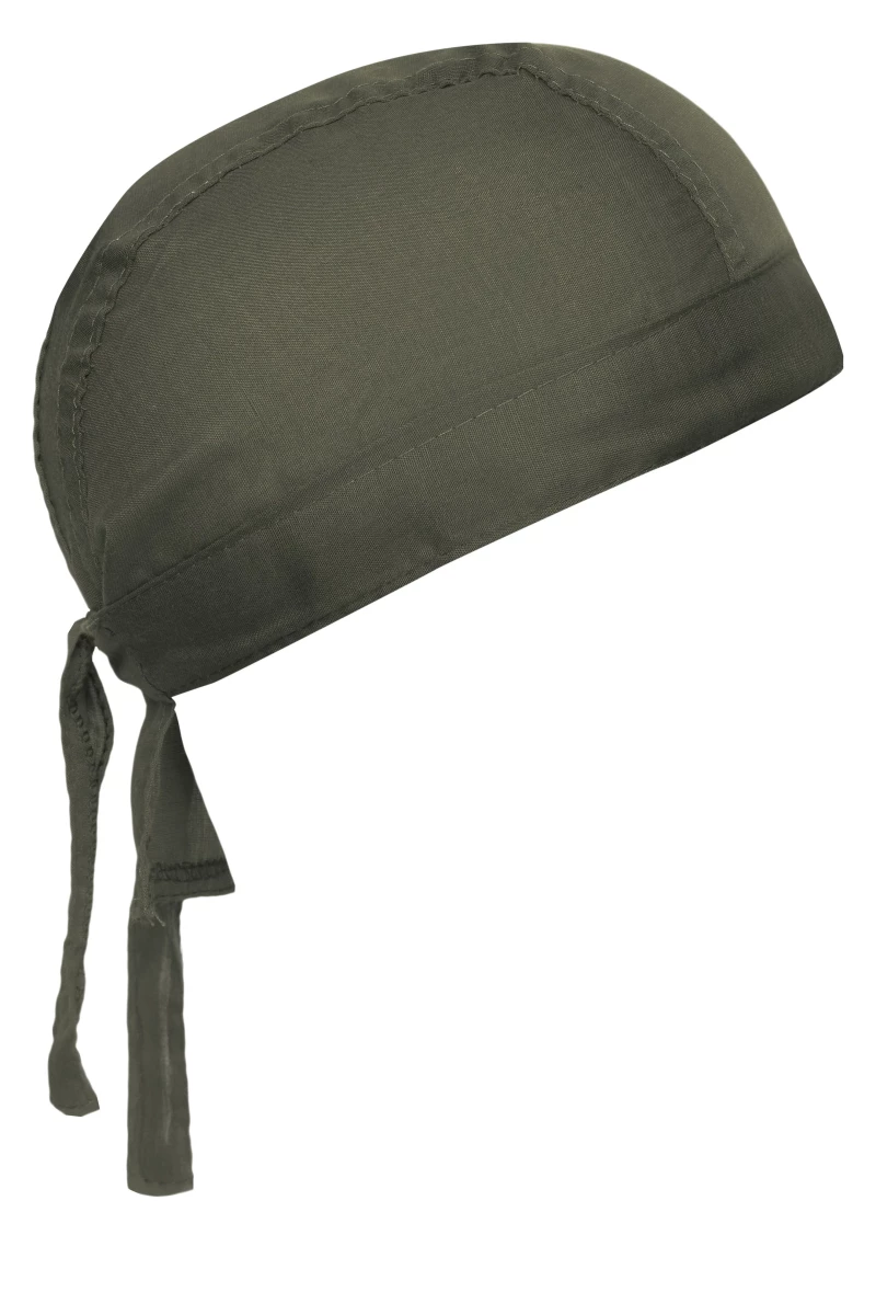 Bandana Hat in der Farbe olive. Trendiges Kopftuch , im Nacken zum binden
