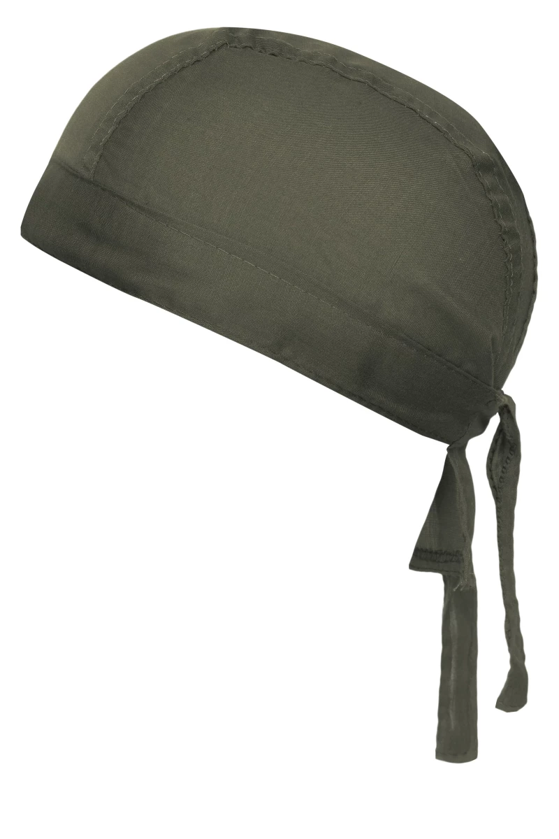 Bandana Hat in der Farbe olive. Trendiges Kopftuch , im Nacken zum binden