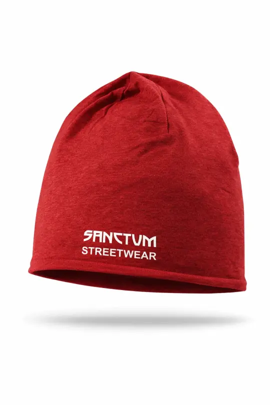 Sanctum Streetwear Cotton Beanie Frameless - red-melange