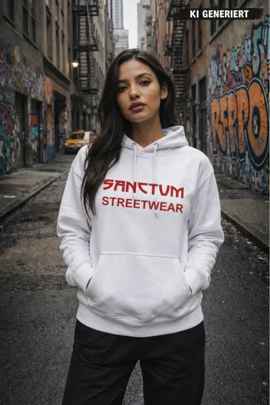 Sanctum Streetwear Hoodie Frameless - white