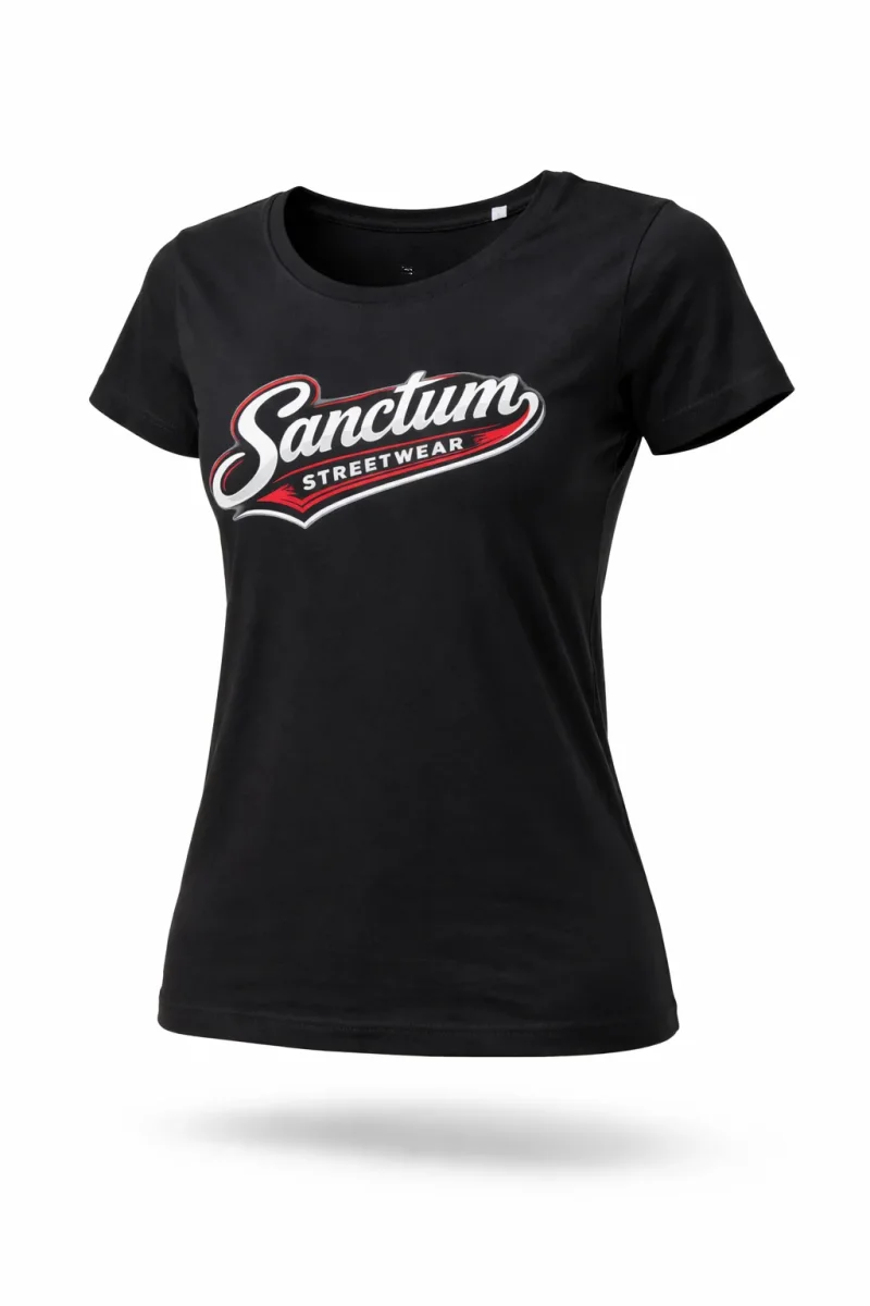 Sanctum Streetwear  Lady T-Shirt Vintage - black  Dieses Rundhals T-Shirt überzeugt durch seinen zeitlosen Schnitt und dem hohen Tragekomfort.    Klassischer Rundhalsausschnitt  Leicht tailliert, mit Seitennaht  Bündchen mit Elasthan  Single Jersey    Material: 100% Baumwolle  Oberstoff ( 180g/ m²)