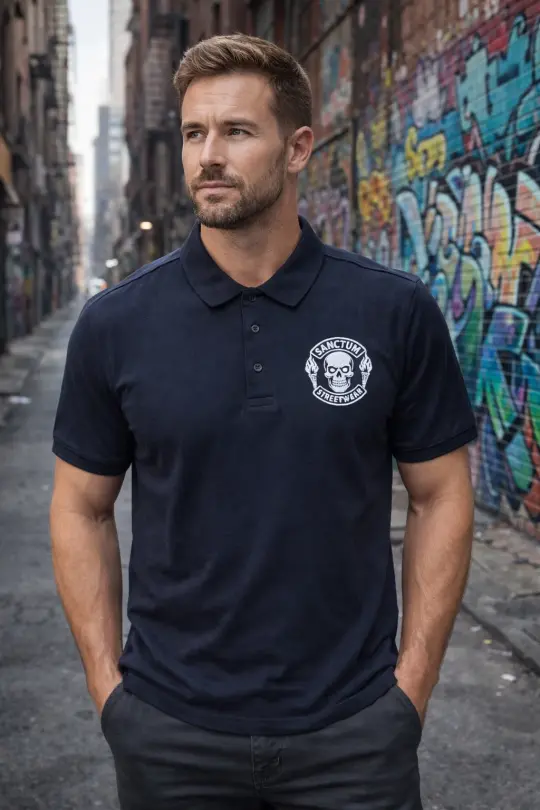 Sanctum Streetwear Polo-Shirt Skull MC - black