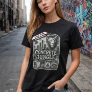 Sanctum Streetwear  T-Shirt Concrete Jungle - black   Dieses Rundhals T-Shirt überzeugt durch seinen zeitlosen Schnitt und dem hohen Tragekomfort.  Klassischer Rundhalsausschnitt  Single Jersey  Material: 100% Baumwolle Oberstoff ( 180g/ m²) 